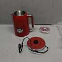 SUSTEAS Electric Kettle - 57oz Hot Tea Water Boiler with Thermometer, 1500W Fast Heating Stainless Steel Pot, Cordless LED Indicator, Auto Shut-Off & Boil Dry Protection, Red