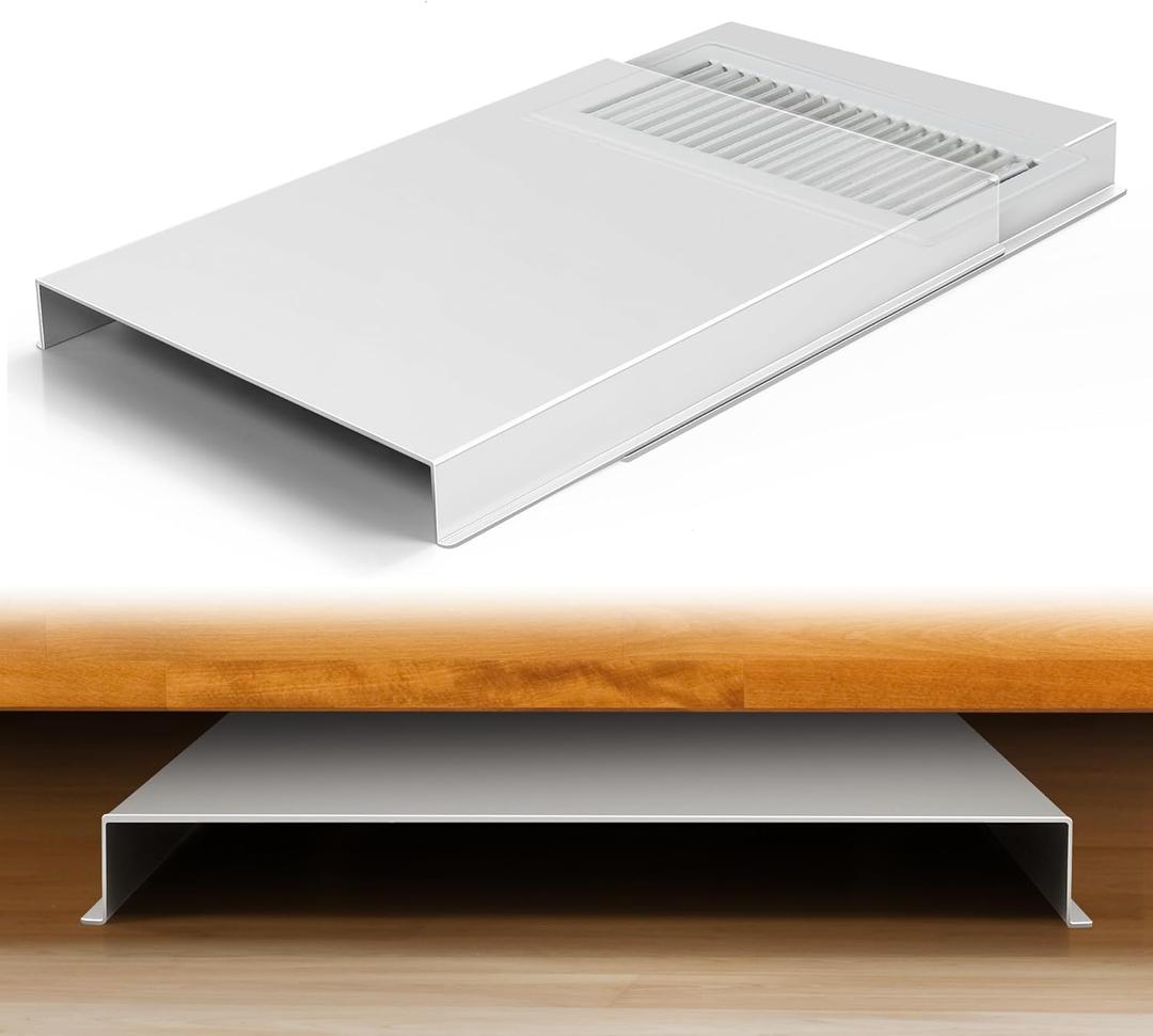 Dreyoo 1 Pack Air Vent Extender for Under Furniture, Adjustable Floor Vent Deflector (Extends from 16.5"-32"), Aluminum Alloy, Heat Resistant, Suitable for Under Bed, Sofa, Dresser, Improve Airflow