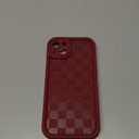 Lovmooful Compatible for iPhone 14 Plus Case Aesthetic Cute Checkerboard Lattice Plaid with Color Design for Girls Women Soft TPU Shockproof Protective Girly for iPhone 14 Plus Case Red