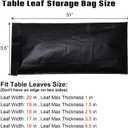 Table Leaf Storage Bag Padded 2 Pack, Heavy Duty Dining Table Leaf Bag, Extra Thick Flannel Backing Dining Table Cover Protector, 51" Lx24''W, Water-Resistant Scratch Resistant, Black