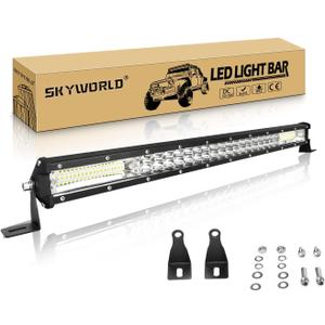 SKYWORLD 24 inch 216W LED Work Light Bar Double Row Flood Spot Combo Beam Fog Lights 6000K Offroad Driving Lamp for Trucks Car ATV SUV 4X4 4WD