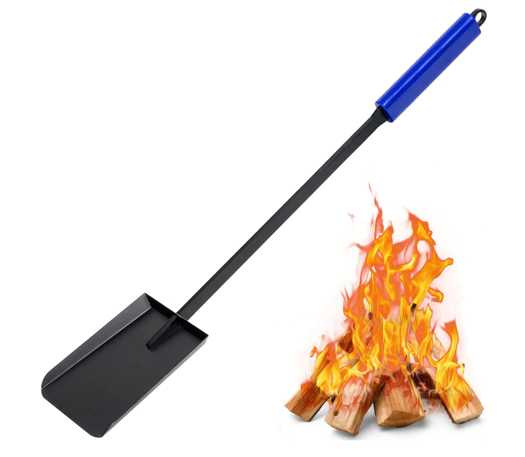 28in Fireplace Shovel Ash Shovel for Fire Pit Fireplace Scoop Charcoal Shovel Iron Gardening Shovel Fireplace Tools for Outdoor Fire Pit Indoor Fireplace Solo Stove