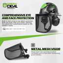 GREEN DEVIL Industrial Chainsaw Helmet with Face Shield Built in Visor and Ear Muffs 4 in 1 System ANSI Z89.1 Safety Hard Hat Adjustable Headgear Ideal for Forestry and Arborist Work Full Brim Style, One Size