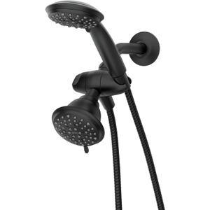 Moen Attune Dual Shower Head with Handheld Sprayer Combo, 6 Handheld Spray Settings & 8 Function Shower Head, Matte Black Finish, 218C0BL