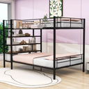 Twin Over Full Metal Bunk Bed With Shelves
