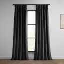 HPD Half Price Drapes Heritage Plush Velvet Curtains 96 Inches Long Room Darkening Curtains for Bedroom & Living Room 50W x 96L, (1 Panel), Black