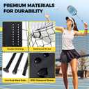BAGAIL Outdoor Badminton Net Set with Anti-Sag Winch System - Official Size 20ft x 5ft, 4 Rackets, 3 Shuttlecocks, Durable PE Net & Carry Bag for Backyard, Beach, Family Games - Yellow
