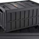 VEVOR 65L Collapsible Storage Bins with Lids Pack of 3, Stackable Utility Crates with Handles, Large Folding Containers for Organizing Tools, Books, Food, Drinks, Camping & Transport