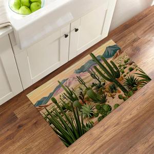 Lush Cactus Indoor Door Mat, Welcome Desert Scenic Door Mats Inside for Front Door Living Room Bedroom, Non Skid Doormat for Kitchen, Entry Rug for Office Apartment Home Decor 17x29.5 Inch