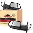 Trail Ridge Towing Mirror Set 2 Piece Power Folding Heated Turn Signal Textured Flip Up Puddle Light Temperature Sensor Compatible with 2013-2018 Ram 1500 2500 3500