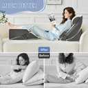 9PCS Wedge Pillow Set for After Surgery Recovery, Adjustable Memory Foam Neck Pillow, Foam Leg Pillow, Relieves Neck, Leg Pain, Sleep Apnea, and Functions as a Reading Pillow, Dark Gray