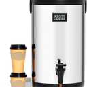 WantJoin Insulated Beverage Dispenser-75 Cup Hot & Cold water Urn for Catering-Stainless Steel Premium 12 L/3.2 Gallon Hot Drink Dispenser with Spigot for Coffee & Hot tea, Cold Milk, Water, Juice,(Silver)