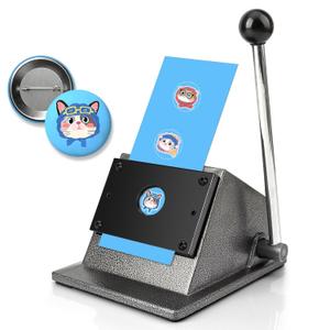 1"/25mm Button Paper Cutter, 1.38"/35mm Circle Punch, Heavy Duty Manual Lever Graphic Punch Die Cutter for Round Paper Cutting,DIY Badges, Scrapbooking Cardstocks Crafting