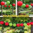 Chinese Cartoon Apple Paper Lanterns - Cute Fruit Hanging Decor for Birthday, Back to School, Classroom, Party, Festival and Home Decoration (10-Pack, 10 Inch, Red/Green)