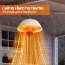 Outdoor Electric Patio Heater, 1500W Infrared Hanging Heater, Ceiling Mounted Carbon Fiber Heater for Patio, Porch, Garage and Balcony, White