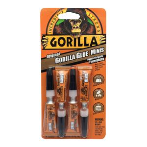 Gorilla Original Gorilla Glue, Brown, Waterproof Polyurethane Glue, Four 3 Gram Tubes (Pack of 1) - Expands Into Materials, All Purpose Gorilla Original Gorilla Glue, Brown, Waterproof Polyurethane Glue, Four 3 Gram Tubes (Pack of 1) - Expands Into Materials, All Purpose