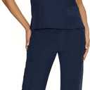 COZYFIT Scrubs for Women Set Medical Uniform - V-Neck Top & Straight Leg Pants with 9 Pockets, Unisex Workwear COZY SCRUBS (Blue, L)