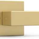 Passage I Lever Door Lock Handle Set for Closet or French Doors I Single Side, Non-Turning I Fits All Standard Door Sizes I Screws Included - Satin Brass (1 Pack) with Covered Screws, 5"