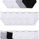 Fruit of the Loom Boys' Tag Free Cotton Briefs (Assorted Colors) (Small, Boys  14 Pack  Black/White/Grey)