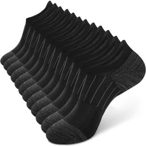 BAMBOO COOL No Show Socks Men Low Cut Ankle Short Socks for Men Casual Athletic Socks with Non Slip Grip (Large, Black, 6 Pack)