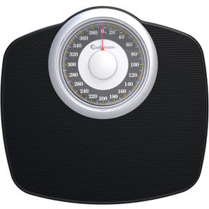 Adamson A25 Scales for Body Weight - Up to 400 LB - 5.3" Dial on 12.4" x 10.2" Platform - Anti-Skid Rubber Surface - High Precision Bathroom Scale Analog - Durable with 20-Year Assurance - Gold