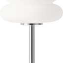 White Mushroom Lamp, Mid Century Modern Lamp for Nightstand, Dimmable Retro Egg Tart Bedside Lamps, Home Decor Ambient Lighting Aesthetic Cute Lamps for Bedroom Living Room (NOT Glass)