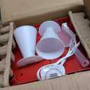 Nostalgia Snow Cone Shaved Ice Machine - Retro Table-Top Slushie Machine Makes 20 Icy Treats - Includes 2 Reusable Plastic Cups & Ice Scoop - Retro Red