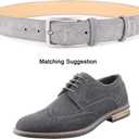Men's Belt Casual Genuine Leather Suede Belts for Men 1 3/8" Wide Elegant Golf Dress Belt (Gray)
