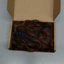 Flufymooz Ponytail Extension, 12" Short Claw Ponytail Extension Wavy Curly Jaw Clip in Pony tails Hair Extension Natural Synthetic Hairpiece for Women (Medium Chocolate Brown)