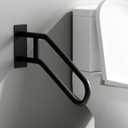 Black Hand Railings for Stairs Outdoor, U-Shaped Stair Railings for Outside Steps, Hand Railing for Stairs Indoor, Grab Bars for Wall, Porch Railing for Kids, Elderly, Pregnant Women, Disabled(1 Pack) (2FT)