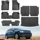 Custom for 2018-2025 2026 Volkswagen Atlas 7 Seater Floor Mats Trunk Cargo Liner and Rear Seat Backrest Mat All Weather TPE Protection Mat for VW Atlas Accessories (only for 7 Seater)