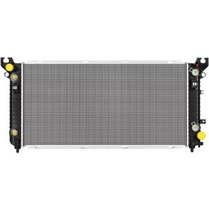 Aluminum Engine Oil Cooler Radiator for Chevy Silverado 1500/Tahoe 2007-2014 5.3L 6.0L 6.2L Direct Fit 13569 Radiator Replacement with Oil Cooler Leak Proof Multi-Louvered Fins