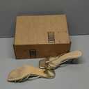 Women's Strappy Square Open Toe Kitten Heels Sandals Knotted Design Summer Fashion Slip On Mule Style (10, Gold Pu)