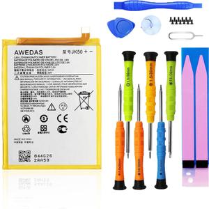 JK50 Battery Replacement 5450mAh (Upgraded) for Motorola Moto G7 Power G Power 2021 G Power 2022 XT2165-1 XT2165-3 XT2165-5 XT2165DL G 5G 2022 XT2213-1 XT2213-3 Battery and Screws Tool Kit