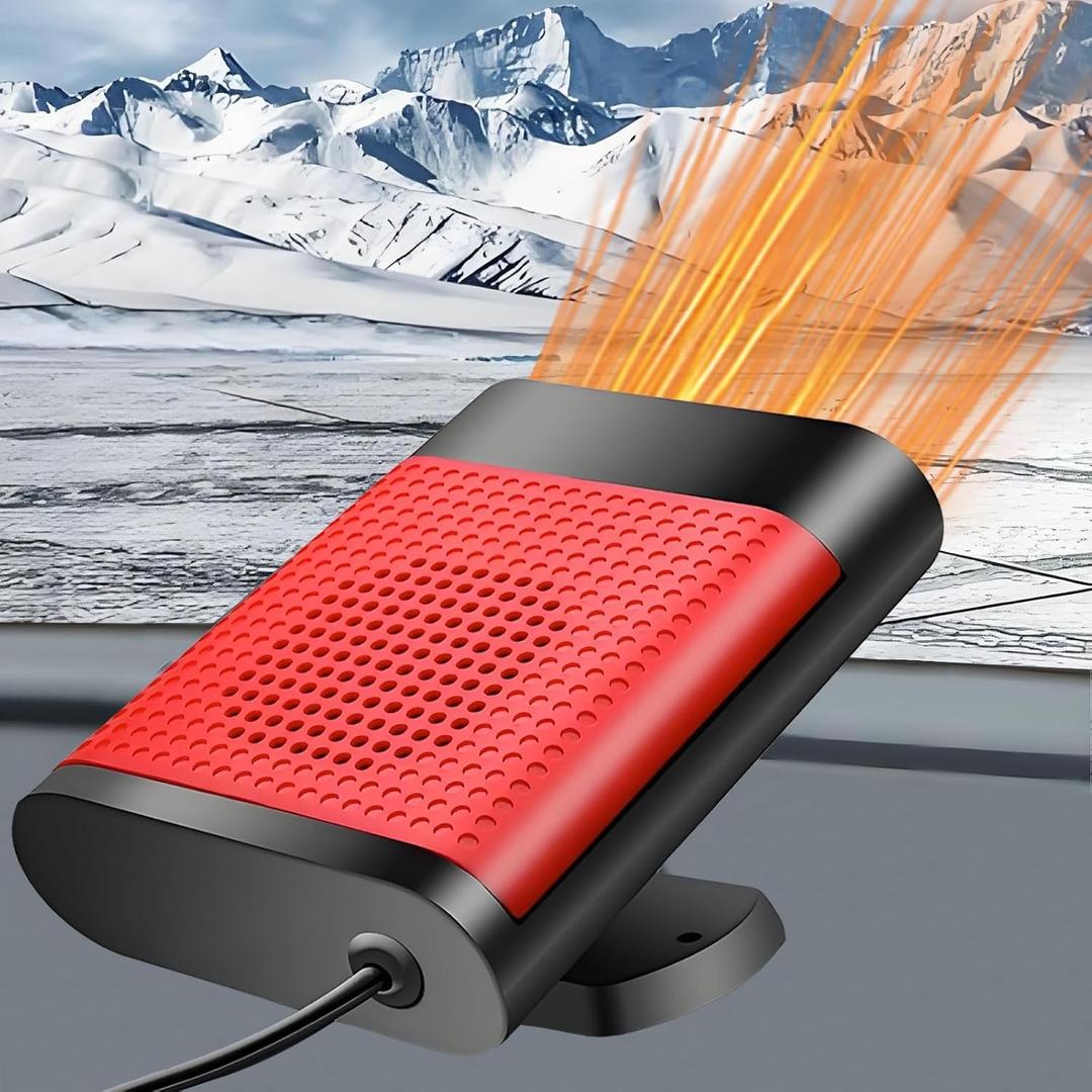 Portable Car Heater,12V Car Heater that Plugs into Cigartte Lighter,Fast Heating Windshield Defroster,2-in-1 Heating & Cooling 360 Rotatable Car Heaters for Vehicle (Red)