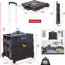 dbest products Quik Cart without Lid Travel Portable Mobile Storage Collapsible Handcart Rolling Utility Heavy Duty, Black