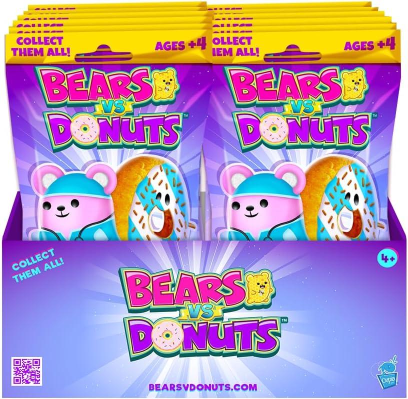Bears vs Donuts - Fuchsia Asst D 12 Pack | 4" Bean-Filled Mystery Plushies |From the VS World!