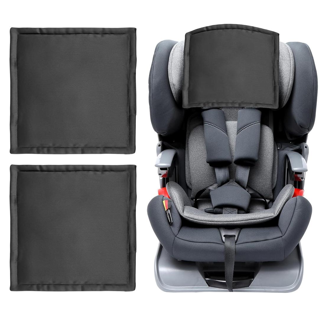Silky Head Carseat Cover for Babies Silk Feeling Satin Head Cover for Baby Car Seat Canopy Headrest Protector for Boys Girls Infant Sleeping Hair Protection Black 2pcs