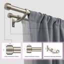 Double Curtain Rods with Aluminum Bouquet Brackets and End Cap Finials, Brushed Nickel Curtain Rods for Windows 36 to 72'',1-Inches Front and 5/8 Inches Back Double Drapery Rods