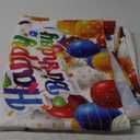 Happy Birthday Tablecloth Rectangle 60 x 84 Inch Colorful Gifts Balloon Confetti Spill/Oil Proof Washable Table Cloths, Polyester Table Cover for Home Dining Party, Indoor, Outdoor Decoration