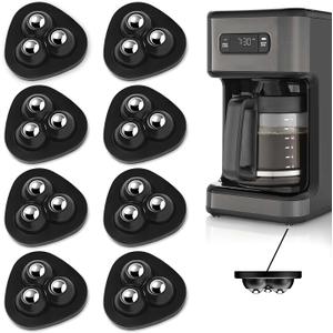 Appliance Casters - Furniture Sliders & Appliance Rollers for Kitchen, Coffee Machine, Blender, Oven - Helps Mom or Wife Easily Solve Countertop Sliding (Black, 16pcs)