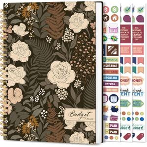 Aesthetic Budget Planner - Monthly Finance Planner with Expense Tracker, Undated Bill Organizer, Budget Notebook to Manage Your Finances, Account Budget Book - Wild Rose