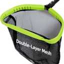 Sepetrel Pool Net,Professional Swimming Pool Leaf Skimmer Nets for Cleaning with Double-Layer Deep Big Bag,Heavy Duty Aluminum Frame & Handle Rake(Pole Not Included) (17.5" Double Layer Regular Mesh)