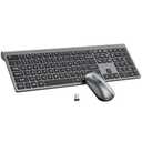 Topmate Wireless Keyboard and Mouse Combo, Full Size Keyboard and Mouse, Long Battery Life, Optical Mouse, 2.4G Lag-Free Cordless Mice Keyboard Set Ultra Slim Design for Computer, Laptop, PC, Mac, Windows