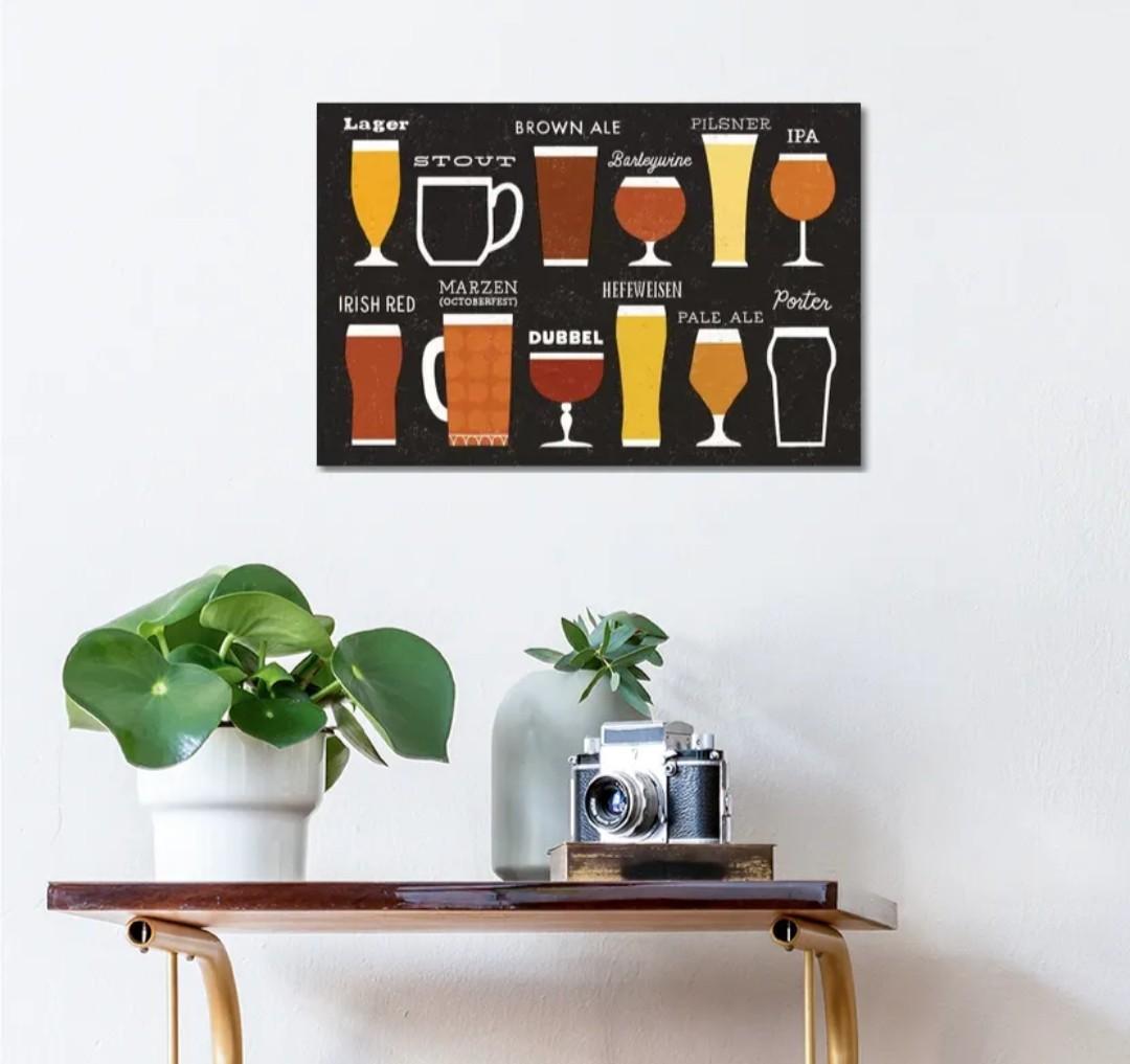 Craft Beer List" wall art by artist Michael Mullan 21"×17"