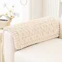 Smiry Couch Covers for Dogs Washable, Non Slip Fuzzy Pet Couch Covers for Sofa, Soft Thick Sofa Slipcovers Furniture Protector Pet Friendly (Cream, 27.6" x 27.6")