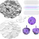 2.25''/58mm Button Maker Die with 100 Pin Button Making Supplies - Create Colorful Pin Badges, Replaceable Mold for DC109 Badge Maker Machine