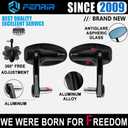 FENRIR CNC Aluminum Alloy Cafe Racer Black Motorcycle Bar End Mirrors Side 22mm 7/8" inch Handlebar Mirror Universal Rear View For M8/M6 Standard Super Sport Naked Street Bike Cruiser Minimoto Scooter