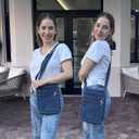 AOCINA Small Denim Purse Blue Jean Purse Shoulder Bag Denim Crossbody Bags for Women