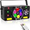 DJ Party Lights, 80W 6IN1 LED DJ Disco Light DMX & Remote Control, RGBW Bee-Eye Effect - Multi Patterns - Strobe Effect, Sound Activated Stage Light for Wedding Dance Gig Bar Rave